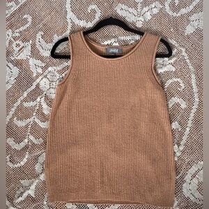 Tan Knit Sleeveless Top